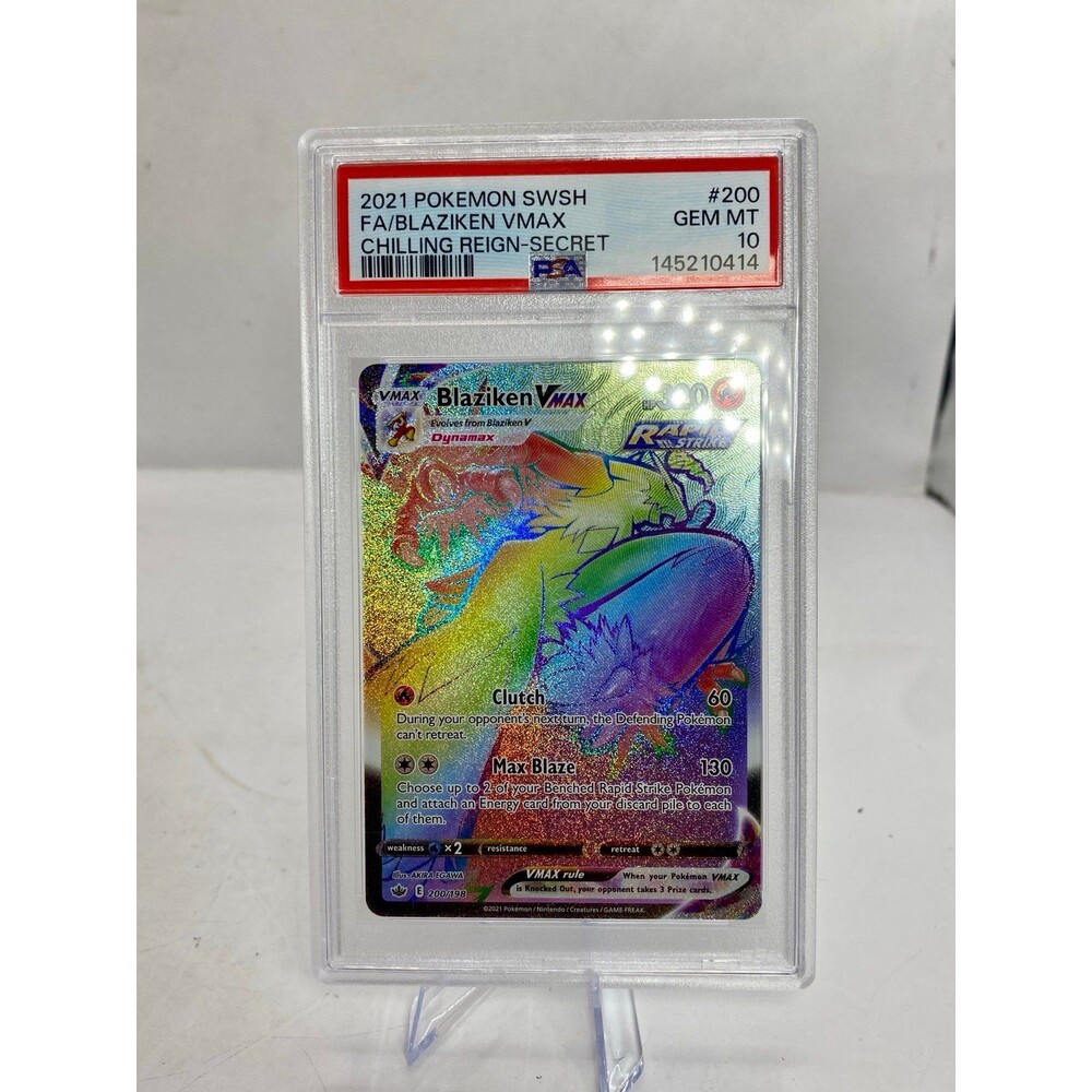 Pokémon Blaziken VMAX 200/198 Chilling Reign Secret Rare Holo PSA 10